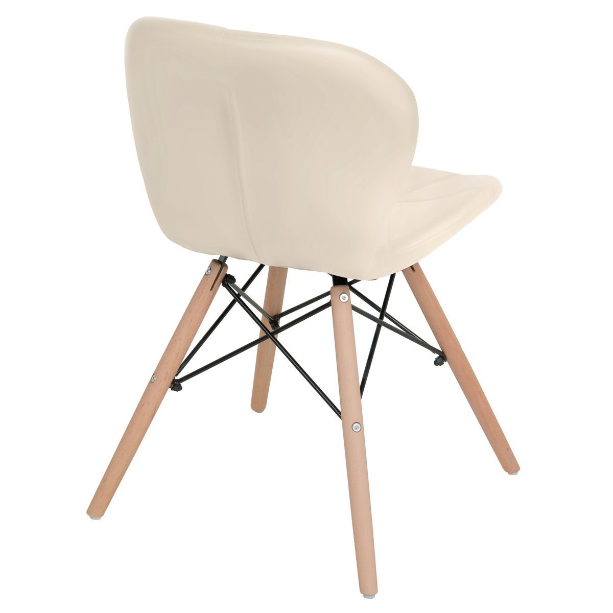 Kit 6 Cadeiras Estofadas Charles Eames Eiffel Slim Wood Confort - 5