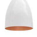 Ver imagem 3 de Kit 2 Pendente Soft Poptem Cone Aluminio Branco e Cobre Luminária Lustre 18cm Sala