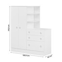 Ver imagem 4 de Guarda-Roupa Infantil com Cômoda Doce Sonho 2 Portas 3 Gavetas - Qmovi