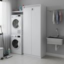 Ver imagem 1 de Armário Multiuso 60cm com 3 Prateleiras 2 Portas e Chave Am Branco