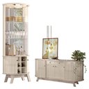 Ver imagem 1 de Aparador para Sala Buffet Mônaco e Cristaleira Marina Calacata Off White – Madetec