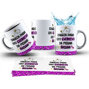 Caneca 325ml Flork Dia da Mães Uso Exclusivo da Minha Rainha Cor:roxo