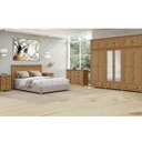 Ver imagem 1 de Conjunto Quarto: Guarda-roupa 12 Portas Cabeceira Cômoda 8 Gavetas 2 Mesas Cabeceiras Topázio Freijó