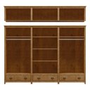 Ver imagem 3 de Conjunto Quarto: Guarda-roupa 12 Portas Cabeceira Cômoda 8 Gavetas 2 Mesas Cabeceiras Topázio Freijó