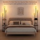 Ver imagem 3 de Luminária de Chão com 3 Luzes e Prateleiras Estilo Rattan Madeira e Metal