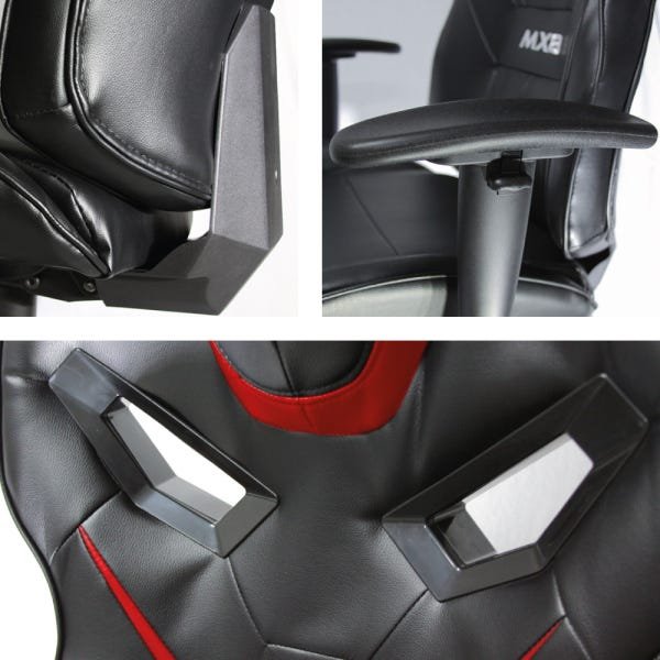 Cadeira Gamer Mx8 Giratória Preto/Vermelho Mymax - 3