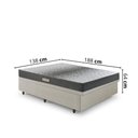Ver imagem 2 de Cama Baú Casal 138x188 Courino Linho Areia com Dual Firm Espuma Ecoflex