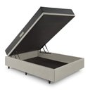 Ver mais imagens de Cama Baú Casal 138x188 Courino Linho Areia com Dual Firm Espuma Ecoflex