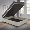 Ver imagem 3 de Cama Baú Casal 138x188 Courino Linho Areia com Dual Firm Espuma Ecoflex