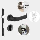 Ver imagem 1 de Fechadura Imab Duna Preto Fosco Máquina 40mm Externa