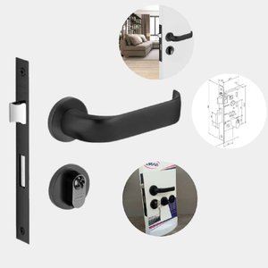 Fechadura Imab Duna Preto Fosco Máquina 40mm Externa