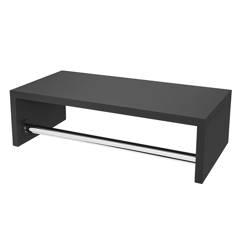 Kit 3 Peças Cabideiro de Parede Arara Organizador Roupas Preto Mdf