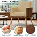 Ver imagem 2 de Poltrona Decorativa para Sala Recepção Consultório Escritório Assento Confortável Lis Suede e Corino