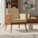 Ver imagem 1 de Poltrona Decorativa para Sala Recepção Consultório Escritório Assento Confortável Lis Suede e Corino