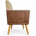 Ver mais imagens de Poltrona Decorativa para Sala Recepção Consultório Escritório Assento Confortável Lis Suede e Corino