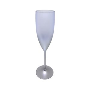 9 Taças De Champanhe Acrílico Degradê Brilhante 160ML: Prata