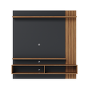 Ver imagem 3 de Painel para Tv com Bancada Suspenso Juriti 150mt com 2 Portas e 1 Prateleira Noce Milano / Preto Fos