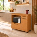 Ver imagem 1 de Balcão para Cozinha Tampo MDF 2 Portas 1 Gaveta com Nicho Micro-Ondas Cronos Espresso Móveis