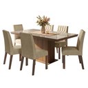 Ver imagem 2 de Conjunto Sala de Jantar Tampo de Vidro 6 Cadeiras Rustic/Crema/Imperial Dinan Madesa