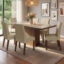 Ver imagem 1 de Conjunto Sala de Jantar Tampo de Vidro 6 Cadeiras Rustic/Crema/Imperial Dinan Madesa