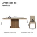 Ver imagem 3 de Conjunto Sala de Jantar Tampo de Vidro 6 Cadeiras Rustic/Crema/Imperial Dinan Madesa