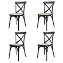 Ver imagem 2 de Kit 4 Cadeiras Paris com Assento Rattan e Polipropileno para Sala de Jantar Área Gourmet