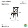 Cadeira Paris Assento Rattan Cx 4 Preto - 7