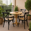 Ver imagem 1 de Kit 4 Cadeiras Paris com Assento Rattan e Polipropileno para Sala de Jantar Área Gourmet