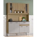 Ver imagem 1 de Kit Cozinha Coral 8 Portas Damasco Ripado/off White