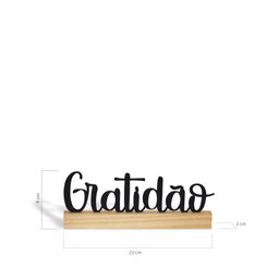 Escultura de Mesa Gratidão - Preto - 3