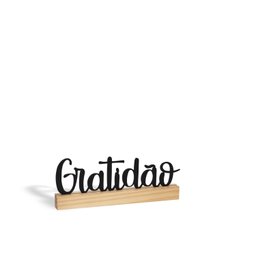 Escultura de Mesa Gratidão - Preto - 1