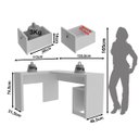 Ver imagem 4 de Mesa de Canto com 2 Gavetas para Escritório Me4129 Branco