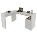 Ver imagem 2 de Mesa de Canto com 2 Gavetas para Escritório Me4129 Branco