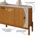 Ver imagem 6 de Buffet Balcão Aparador 4 Portas 1,81m Pés Madeira Maciça Tampo Chanfrado Selene Laranja/Cinamomo/Off White