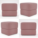 Ver imagem 4 de Kit 2 Puffs Decorativos Aloy Bouclé Premium Assento Extra para Sala Quarto Design Moderno Rose