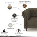 Ver imagem 3 de Conjunto Sala de Estar 1 Sofá Living 220cm e 2 Poltronas Stanford Chesterfield Pés Madeira Couro Cap