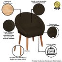 Ver imagem 2 de Poltrona Confortável para Escritório Decorativa Alta Qualidade Simples Pés de Madeira