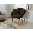 Ver imagem 4 de Poltrona Confortável para Escritório Decorativa Alta Qualidade Simples Pés de Madeira