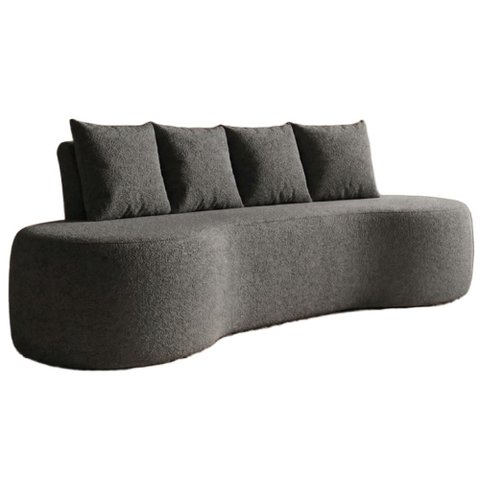 Sofa 3 Lugares Organico Ibiza 210 Cm Boucle Carbon Vazzano