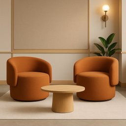 Poltrona Orgânica Redonda para Sala Recepção Liz Confortável Elegante Bouclê - 3