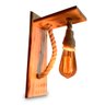 Arandela Colonial Slim Luminária Corda Parede Madeira Pinus Soft Vinatge Interna Rustic - 1