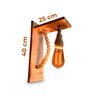 Arandela Colonial Slim Luminária Corda Parede Madeira Pinus Soft Vinatge Interna Rustic - 5