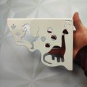 Ver imagem 5 de Par Mãos Francesas Decorativas Branca 20cm Prateleira Menino Dinossauros Aço