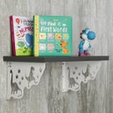 Ver imagem 2 de Par Mãos Francesas Decorativas Branca 20cm Prateleira Menino Dinossauros Aço