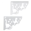 Ver imagem 1 de Par Mãos Francesas Decorativas Branca 20cm Prateleira Menino Dinossauros Aço