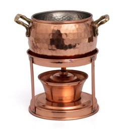 Rechaud Fogareiro Cobre Fondue Queijo Chocolate Mini 500ml - 1 Rechaud Fogareiro Cobre Fondue Queijo Chocolate Mini 500ml - 1