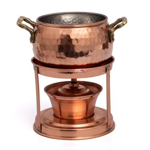 Rechaud Fogareiro Cobre Fondue Queijo Chocolate Mini 500ml