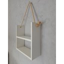 Ver imagem 5 de Nicho Suspenso Decorativo 40x40cm com Corda Sisal – Ideal para Quarto e Banheiro