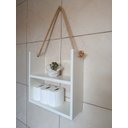 Ver imagem 4 de Nicho Suspenso Decorativo 40x40cm com Corda Sisal – Ideal para Quarto e Banheiro