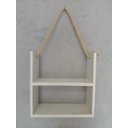 Ver imagem 2 de Nicho Suspenso Decorativo 40x40cm com Corda Sisal – Ideal para Quarto e Banheiro